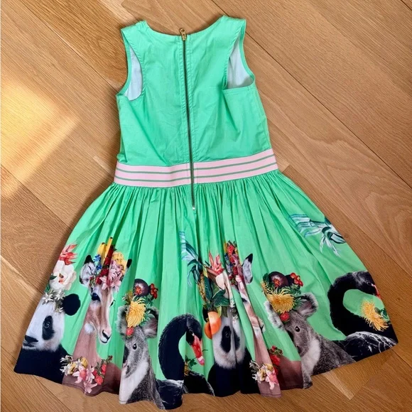 Molo Green Dress with Floral and Animal Design - Picture 3 of 3